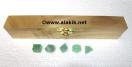 Green Fluorite 5pcs Geometry set with wooden box